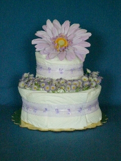 Purple Daisy Two-Layer Cake